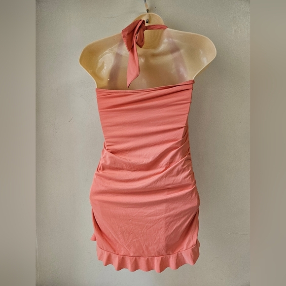 Tommy Bahamas-Peach Halter Dress Swimsuit Sz 4 Women's - Picture 2 of 7